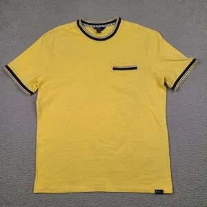 Ben Sherman T-Shirt Mens Medium Yellow Short Sleeve Crew Neck Pocket